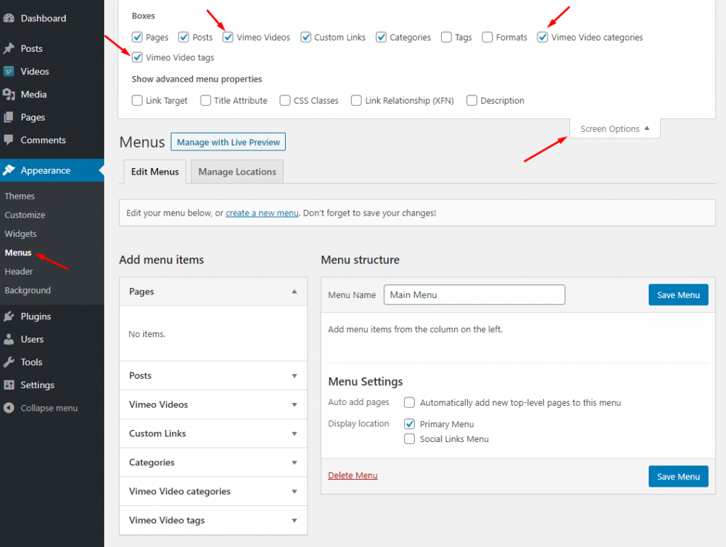 How to add custom post type to WordPress menus - Help center ...