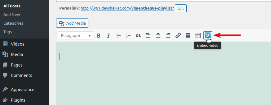 Vimeotheque Classic Editor shortcode icon